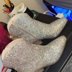 Matisse Glittering Silver Ankle Booties